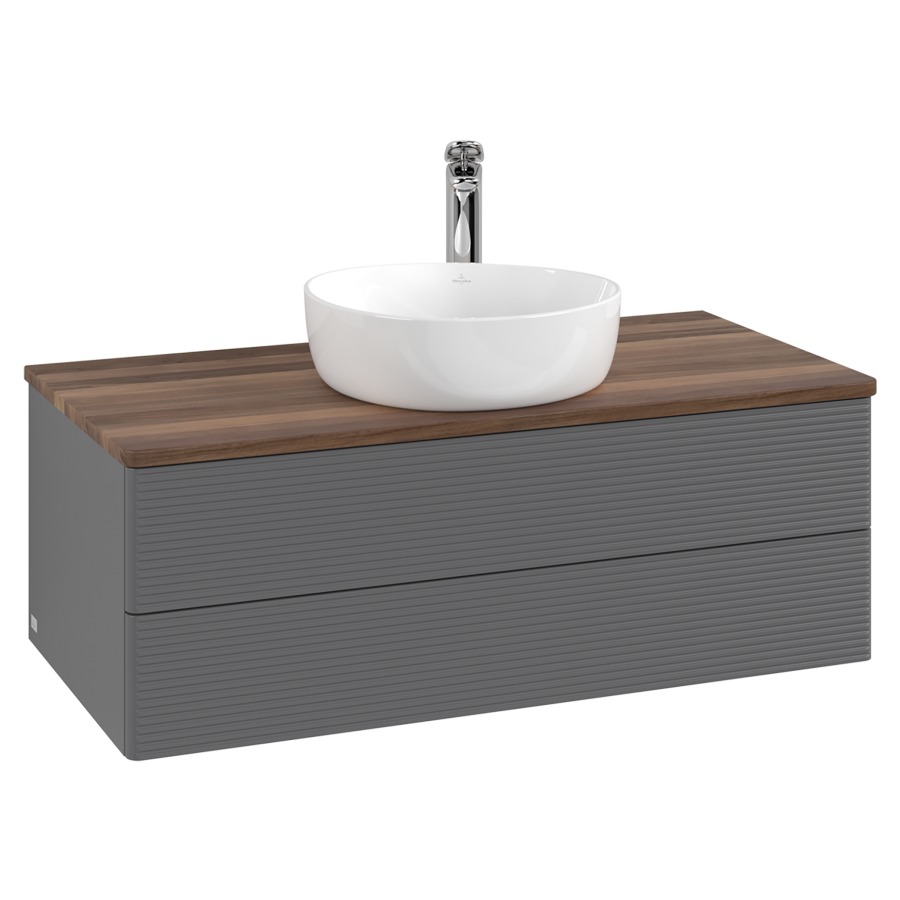 Élément inférieur  Antao
100 x 36 x 50 cm
élément de tiroir, 2&nbsp;tiroirs
avec siphon gain de place
avec matériel de fixation
pour 1 lavabo à poser 101037/101039/234171
recouvrement Warm Walnut, 1 trou pour robinet