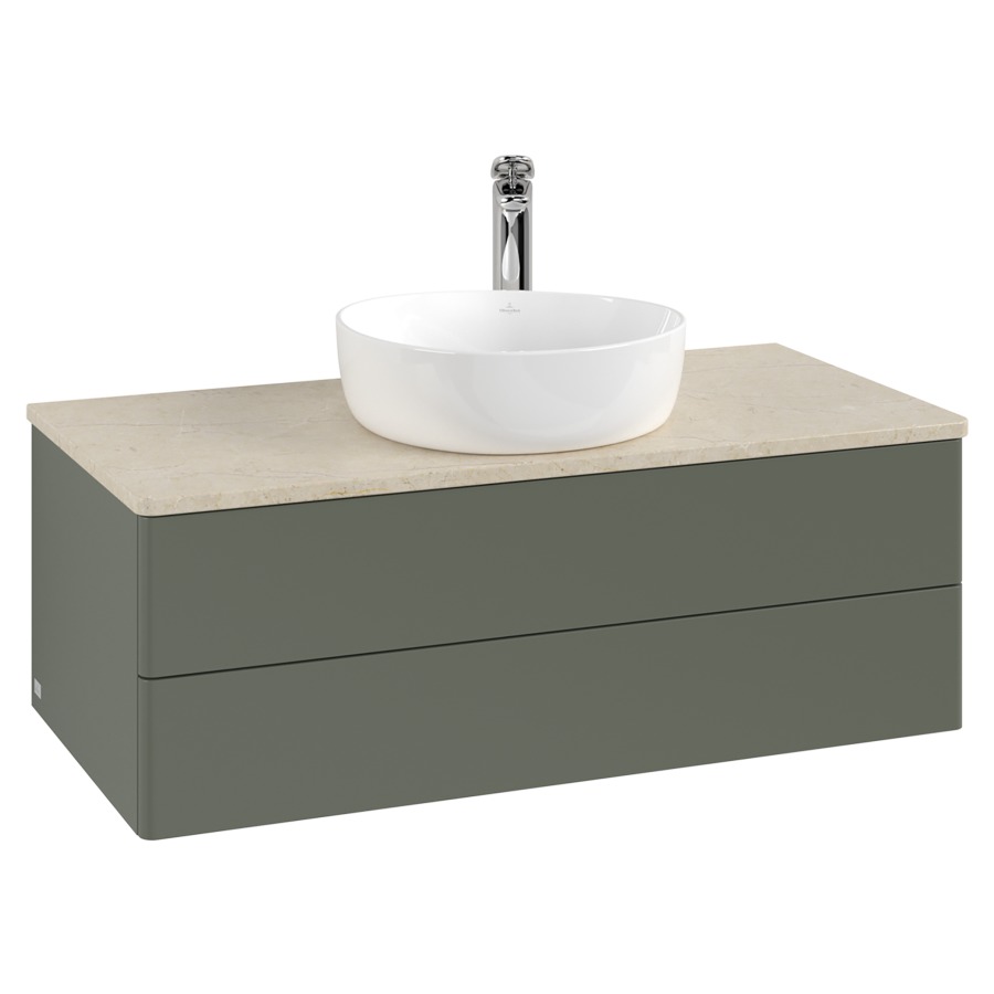 Élément inférieur  Antao
100 x 36 x 50 cm
élément de tiroir, 2&nbsp;tiroirs
avec siphon gain de place
avec matériel de fixation
pour 1 lavabo à poser 101037/101039/234171
recouvrement Botticino, 1 trou pour robinet