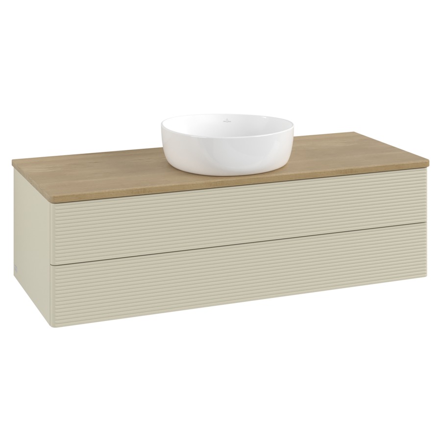 Élément inférieur  Antao
120 x 36 x 50 cm
élément de tiroir, 2&nbsp;tiroirs
avec siphon gain de place
avec matériel de fixation
pour 1 lavabo à poser 234171/234172/234173
recouvrement Honey Oak
sans trou pour robinet