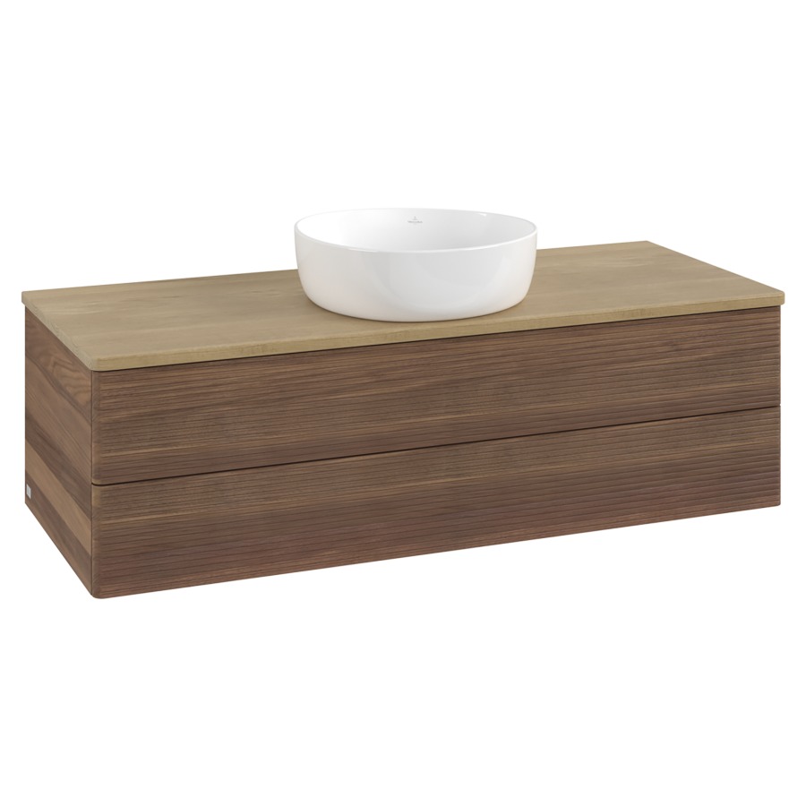 Élément inférieur  Antao
120 x 36 x 50 cm
élément de tiroir, 2&nbsp;tiroirs
avec siphon gain de place
avec matériel de fixation
pour 1 lavabo à poser 234171/234172/234173
recouvrement Honey Oak
sans trou pour robinet