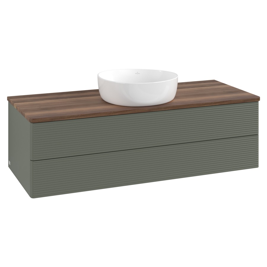 Élément inférieur  Antao
120 x 36 x 50 cm
élément de tiroir, 2&nbsp;tiroirs
avec siphon gain de place
avec matériel de fixation
pour 1 lavabo à poser 234171/234172/234173
recouvrement Warm Walnut
sans trou pour robinet