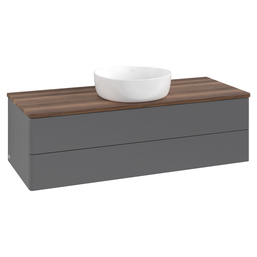 Élément inférieur  Antao
120 x 36 x 50 cm
élément de tiroir, 2&nbsp;tiroirs
avec siphon gain de place
avec matériel de fixation
pour 1 lavabo à poser 234171/234172/234173
recouvrement Warm Walnut
sans trou pour robinet