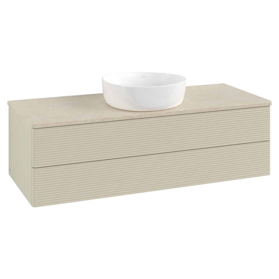 Élément inférieur  Antao
120 x 36 x 50 cm
élément de tiroir, 2&nbsp;tiroirs
avec siphon gain de place
avec matériel de fixation
pour 1 lavabo à poser 234171/234172/234173
recouvrement Botticino
sans trou pour robinet