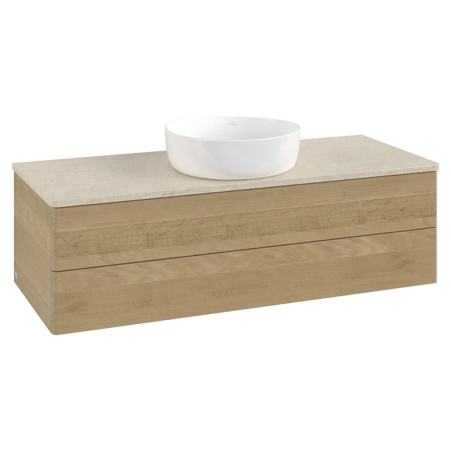 Élément inférieur  Antao
120 x 36 x 50 cm
élément de tiroir, 2&nbsp;tiroirs
avec siphon gain de place
avec matériel de fixation
pour 1 lavabo à poser 234171/234172/234173
recouvrement Botticino
sans trou pour robinet