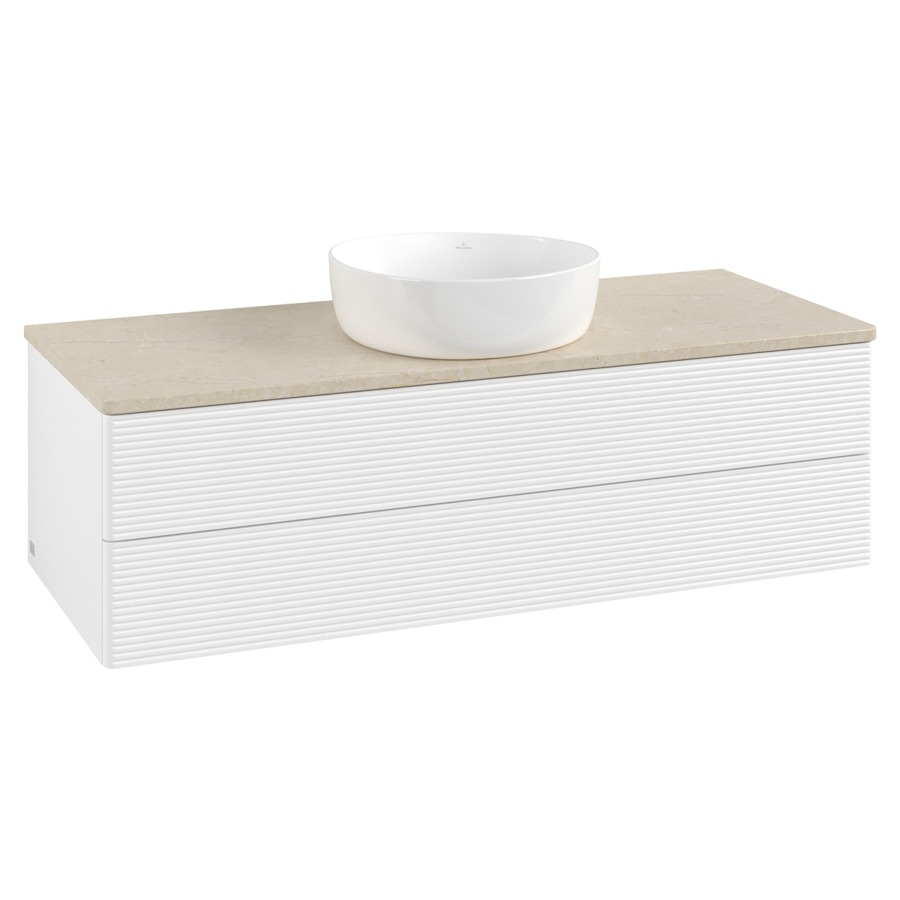 Élément inférieur  Antao
120 x 36 x 50 cm
élément de tiroir, 2&nbsp;tiroirs
avec siphon gain de place
avec matériel de fixation
pour 1 lavabo à poser 234171/234172/234173
recouvrement Botticino
sans trou pour robinet