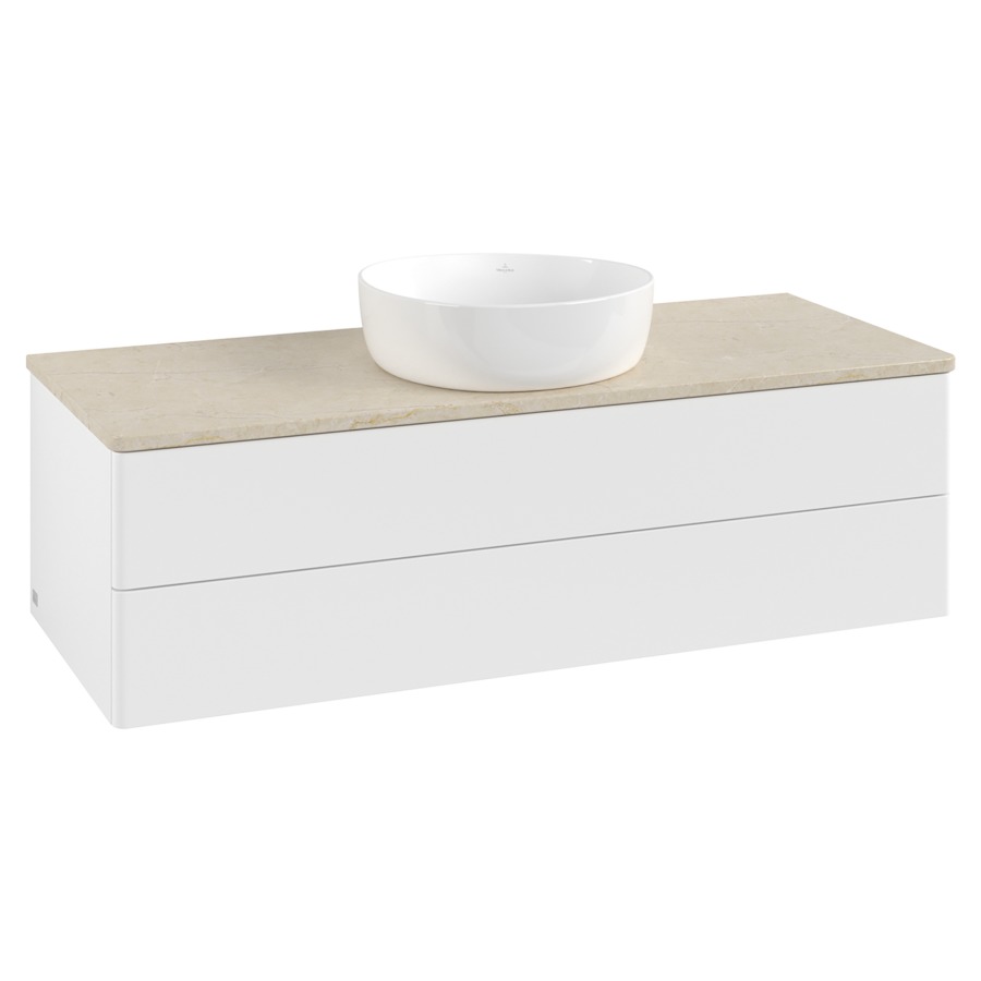 Élément inférieur  Antao
120 x 36 x 50 cm
élément de tiroir, 2&nbsp;tiroirs
avec siphon gain de place
avec matériel de fixation
pour 1 lavabo à poser 234171/234172/234173
recouvrement Botticino
sans trou pour robinet
