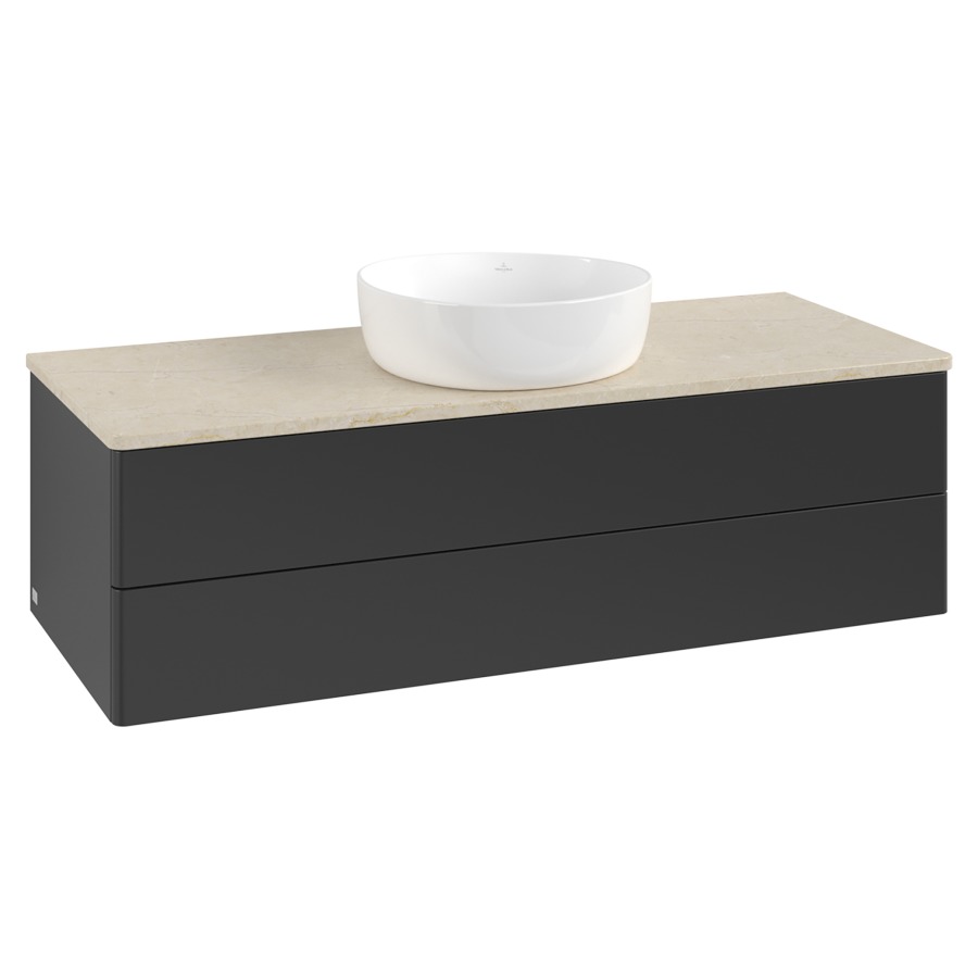 Élément inférieur  Antao
120 x 36 x 50 cm
élément de tiroir, 2&nbsp;tiroirs
avec siphon gain de place
avec matériel de fixation
pour 1 lavabo à poser 234171/234172/234173
recouvrement Botticino
sans trou pour robinet