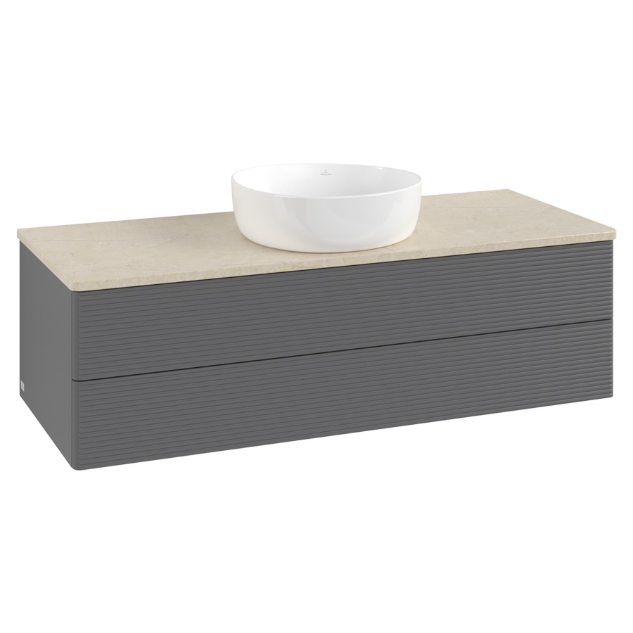 Élément inférieur  Antao
120 x 36 x 50 cm
élément de tiroir, 2&nbsp;tiroirs
avec siphon gain de place
avec matériel de fixation
pour 1 lavabo à poser 234171/234172/234173
recouvrement Botticino
sans trou pour robinet