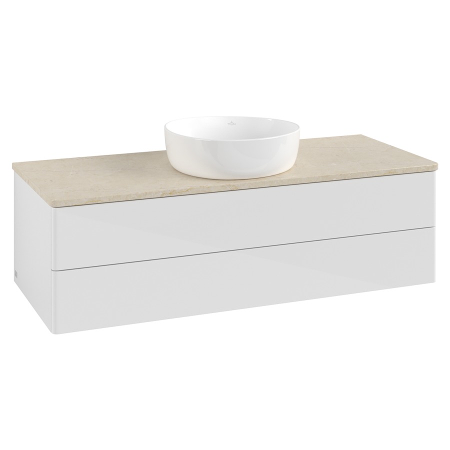 Élément inférieur  Antao
120 x 36 x 50 cm
élément de tiroir, 2&nbsp;tiroirs
avec siphon gain de place
avec matériel de fixation
pour 1 lavabo à poser 234171/234172/234173
recouvrement Botticino
sans trou pour robinet