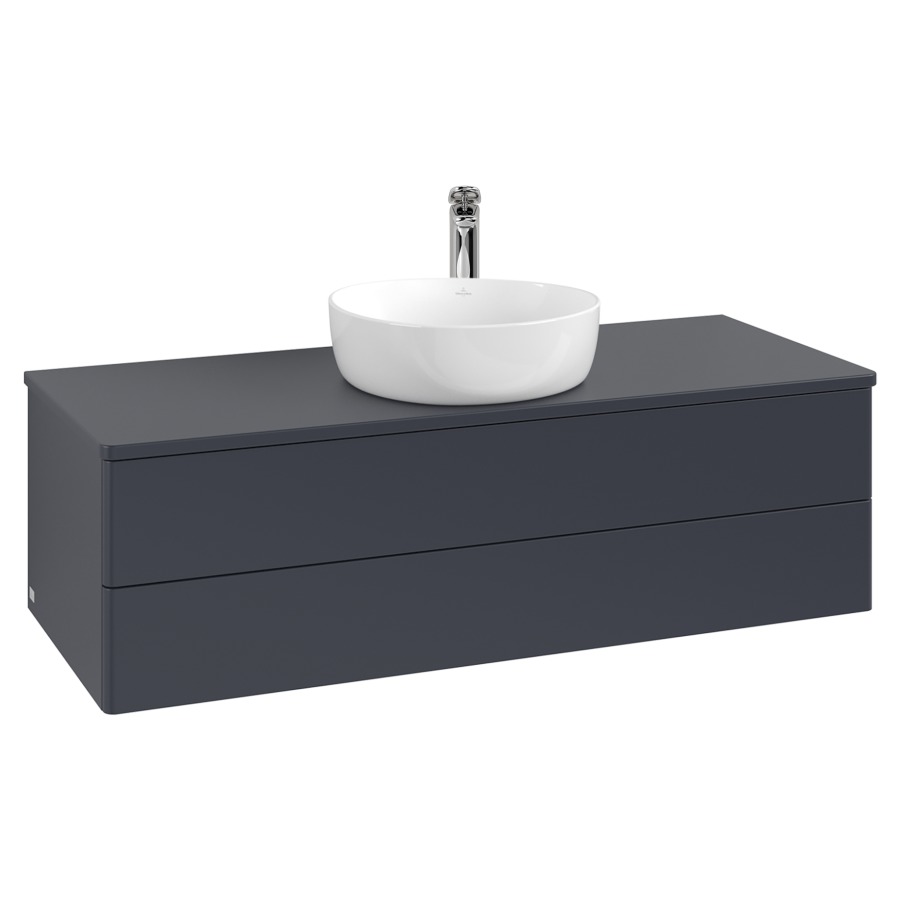 Élément inférieur  Antao
120 x 36 x 50 cm
élément de tiroir, 2&nbsp;tiroirs
avec siphon gain de place
avec matériel de fixation
pour 1 lavabo à poser 101037/101039/234171
recouvrement avec 1 trou pour robinet
