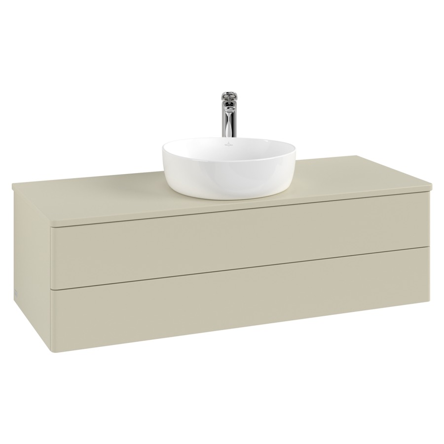 Élément inférieur  Antao
120 x 36 x 50 cm
élément de tiroir, 2&nbsp;tiroirs
avec siphon gain de place
avec matériel de fixation
pour 1 lavabo à poser 101037/101039/234171
recouvrement avec 1 trou pour robinet