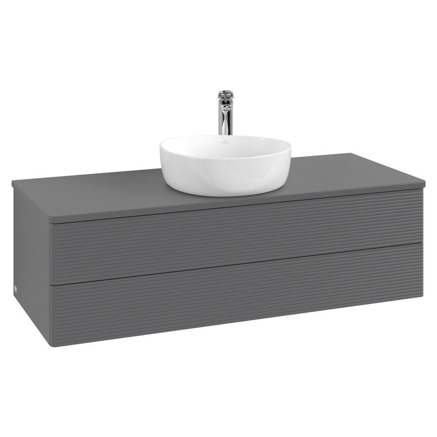 Élément inférieur  Antao
120 x 36 x 50 cm
élément de tiroir, 2&nbsp;tiroirs
avec siphon gain de place
avec matériel de fixation
pour 1 lavabo à poser 101037/101039/234171
recouvrement avec 1 trou pour robinet