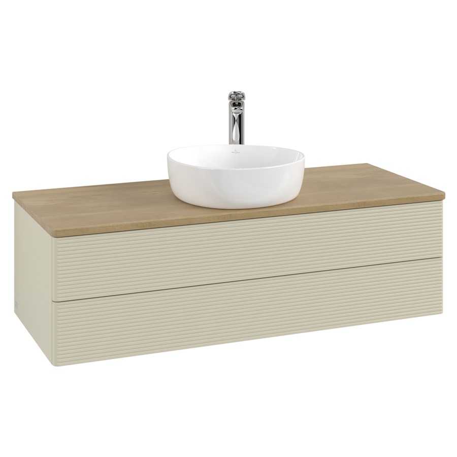 Élément inférieur  Antao
120 x 36 x 50 cm
élément de tiroir, 2&nbsp;tiroirs
avec siphon gain de place
avec matériel de fixation
pour 1 lavabo à poser 101037/101039/234171
recouvrement Honey Oak, 1 trou pour robinet