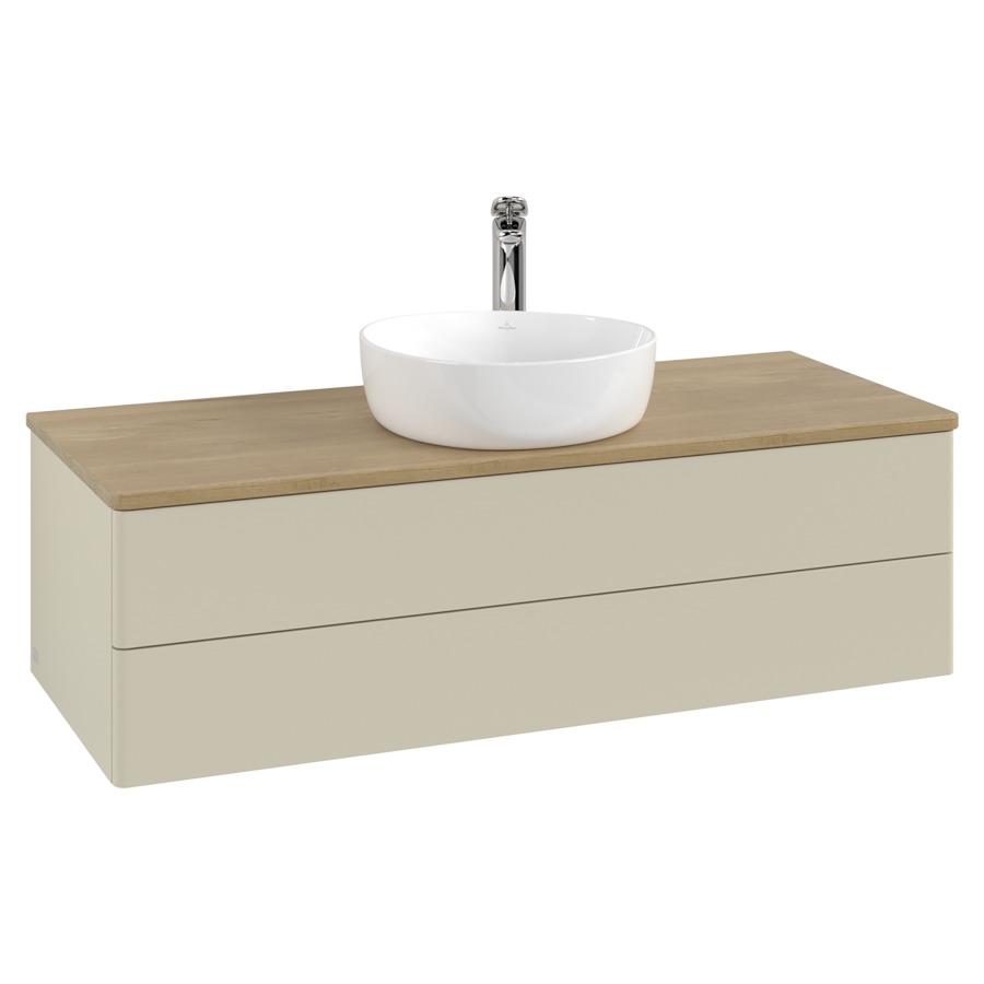 Élément inférieur  Antao
120 x 36 x 50 cm
élément de tiroir, 2&nbsp;tiroirs
avec siphon gain de place
avec matériel de fixation
pour 1 lavabo à poser 101037/101039/234171
recouvrement Honey Oak, 1 trou pour robinet