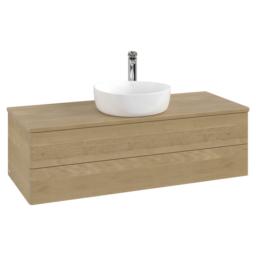 Élément inférieur  Antao
120 x 36 x 50 cm
élément de tiroir, 2&nbsp;tiroirs
avec siphon gain de place
avec matériel de fixation
pour 1 lavabo à poser 101037/101039/234171
recouvrement Honey Oak, 1 trou pour robinet