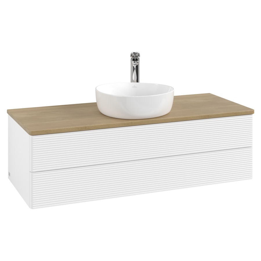 Élément inférieur  Antao
120 x 36 x 50 cm
élément de tiroir, 2&nbsp;tiroirs
avec siphon gain de place
avec matériel de fixation
pour 1 lavabo à poser 101037/101039/234171
recouvrement Honey Oak, 1 trou pour robinet