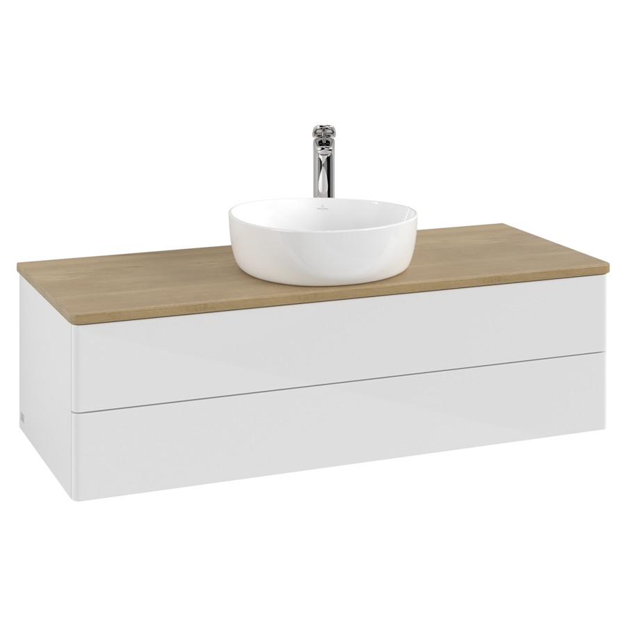 Élément inférieur  Antao
120 x 36 x 50 cm
élément de tiroir, 2&nbsp;tiroirs
avec siphon gain de place
avec matériel de fixation
pour 1 lavabo à poser 101037/101039/234171
recouvrement Honey Oak, 1 trou pour robinet