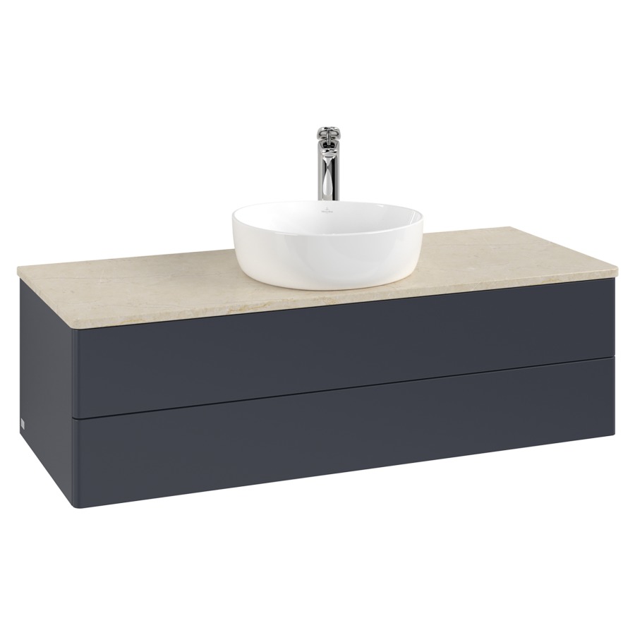 Élément inférieur  Antao
120 x 36 x 50 cm
élément de tiroir, 2&nbsp;tiroirs
avec siphon gain de place
avec matériel de fixation
pour 1 lavabo à poser 101037/101039/234171
recouvrement Botticino, 1 trou pour robinet