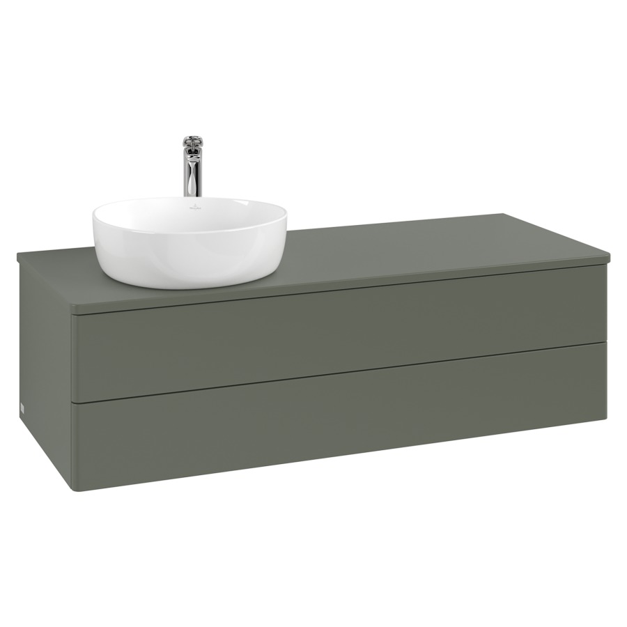 Élément inférieur  Antao
120 x 36 x 50 cm
élément de tiroir, 2&nbsp;tiroirs
lavabo à gauche
avec siphon gain de place
avec matériel de fixation
pour 1 lavabo à poser 234171/234172/234173
recouvrement sans trou pour robinet