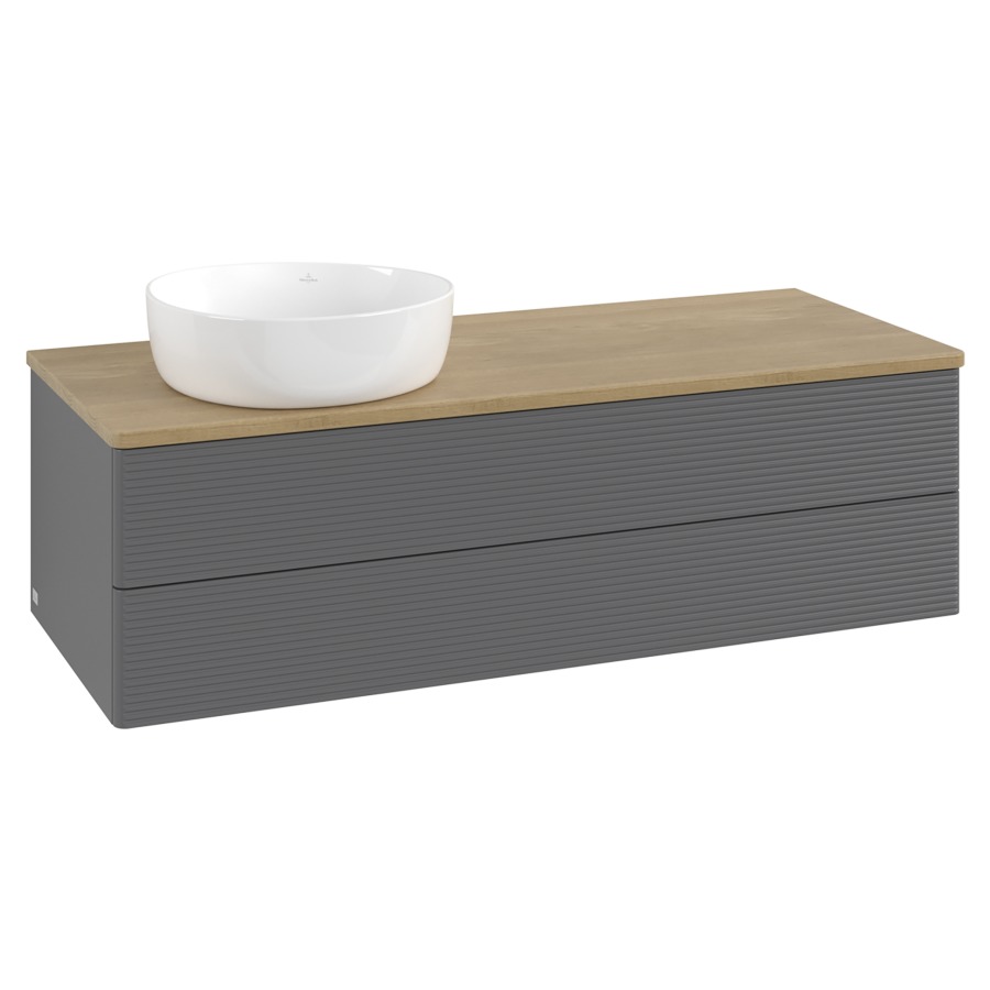 Élément inférieur  Antao
120 x 36 x 50 cm
élément de tiroir, 2&nbsp;tiroirs
lavabo à gauche
avec siphon gain de place
avec matériel de fixation
pour 1 lavabo à poser 234171/234172/234173
recouvrement Honey Oak
sans trou pour robinet