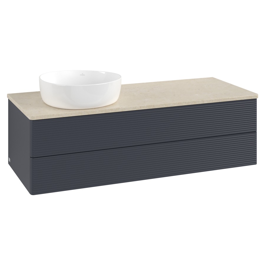 Élément inférieur  Antao
120 x 36 x 50 cm
élément de tiroir, 2&nbsp;tiroirs
lavabo à gauche
avec siphon gain de place
avec matériel de fixation
pour 1 lavabo à poser 234171/234172/234173
recouvrement Botticino
sans trou pour robinet