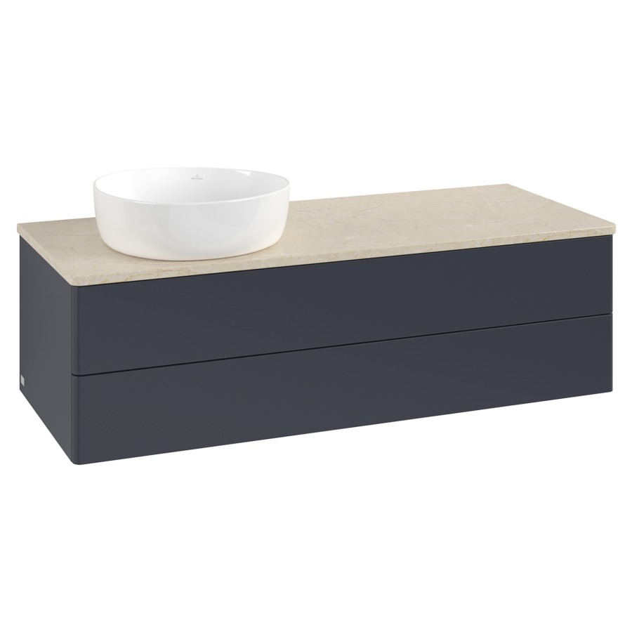 Élément inférieur  Antao
120 x 36 x 50 cm
élément de tiroir, 2&nbsp;tiroirs
lavabo à gauche
avec siphon gain de place
avec matériel de fixation
pour 1 lavabo à poser 234171/234172/234173
recouvrement Botticino
sans trou pour robinet