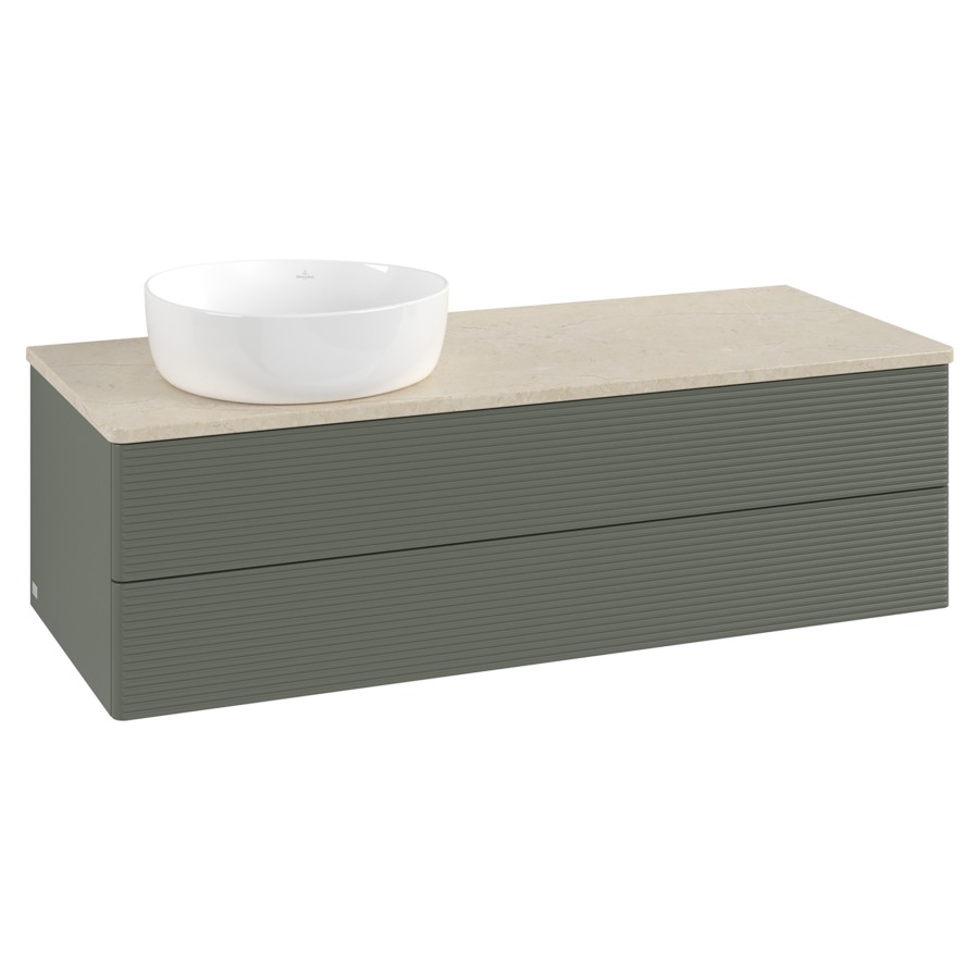 Élément inférieur  Antao
120 x 36 x 50 cm
élément de tiroir, 2&nbsp;tiroirs
lavabo à gauche
avec siphon gain de place
avec matériel de fixation
pour 1 lavabo à poser 234171/234172/234173
recouvrement Botticino
sans trou pour robinet