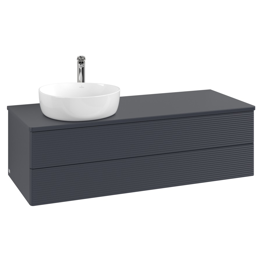 Élément inférieur  Antao
120 x 36 x 50 cm
élément de tiroir, 2&nbsp;tiroirs
lavabo à gauche
avec siphon gain de place
avec matériel de fixation
pour 1 lavabo à poser 234171/234172/234173
recouvrement avec trou pour robinet