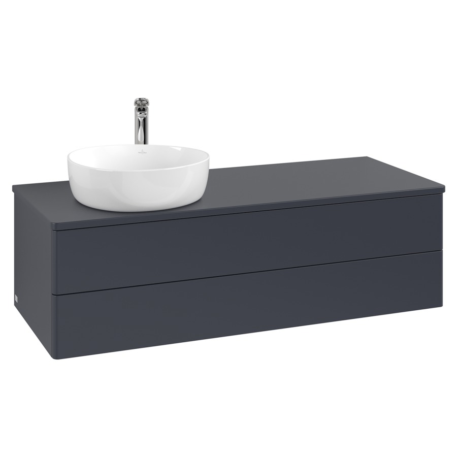 Élément inférieur  Antao
120 x 36 x 50 cm
élément de tiroir, 2&nbsp;tiroirs
lavabo à gauche
avec siphon gain de place
avec matériel de fixation
pour 1 lavabo à poser 234171/234172/234173
recouvrement avec trou pour robinet