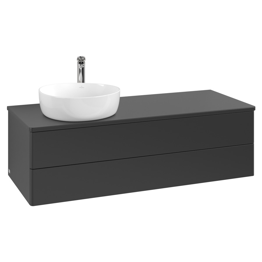 Élément inférieur  Antao
120 x 36 x 50 cm
élément de tiroir, 2&nbsp;tiroirs
lavabo à gauche
avec siphon gain de place
avec matériel de fixation
pour 1 lavabo à poser 234171/234172/234173
recouvrement avec trou pour robinet