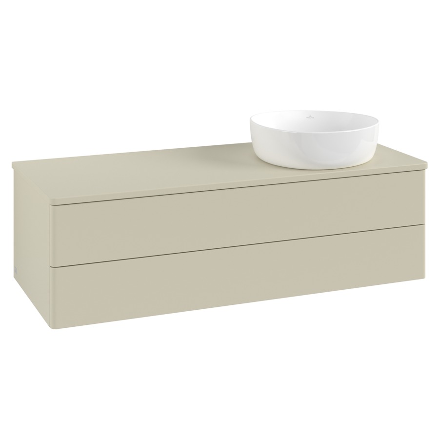 Élément inférieur  Antao
120 x 36 x 50 cm
élément de tiroir, 2&nbsp;tiroirs
lavabo à droite
avec siphon gain de place
avec matériel de fixation
pour 1 lavabo à poser 234171/234172/234173
recouvrement sans trou pour robinet