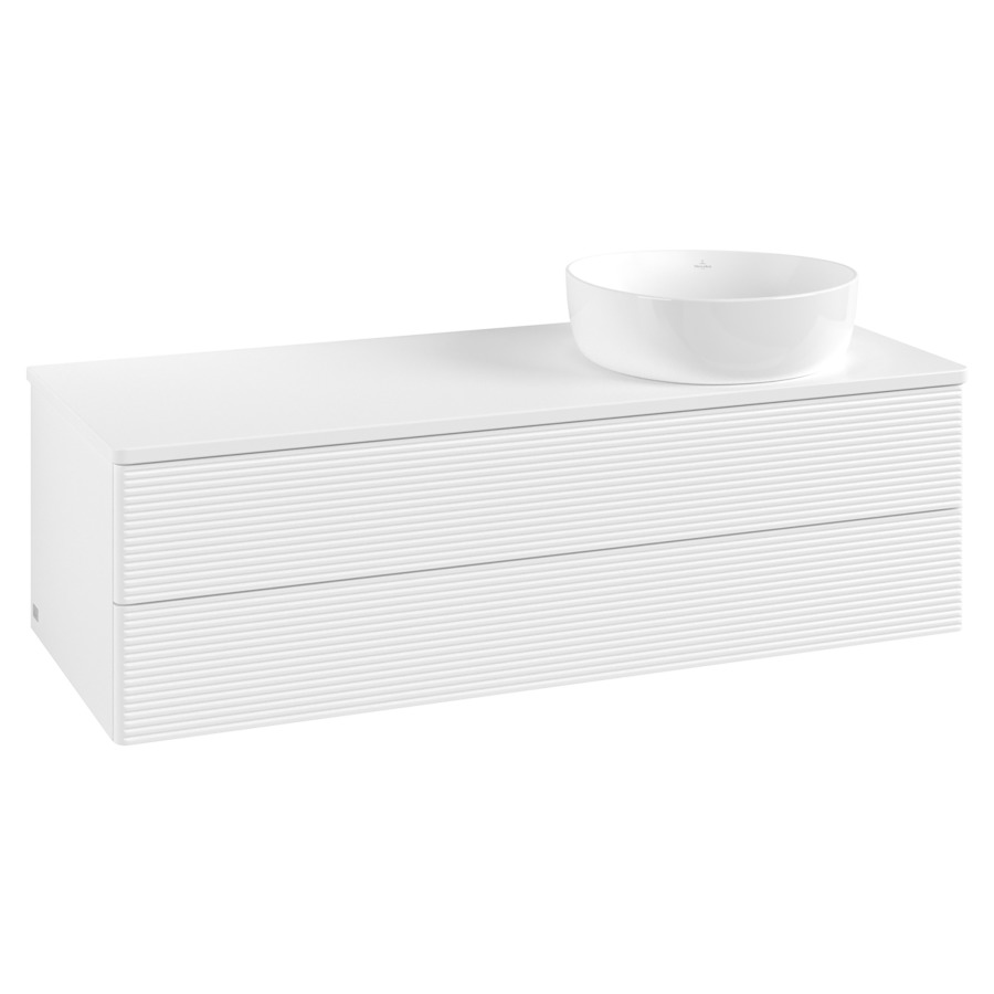 Élément inférieur  Antao
120 x 36 x 50 cm
élément de tiroir, 2&nbsp;tiroirs
lavabo à droite
avec siphon gain de place
avec matériel de fixation
pour 1 lavabo à poser 234171/234172/234173
recouvrement sans trou pour robinet