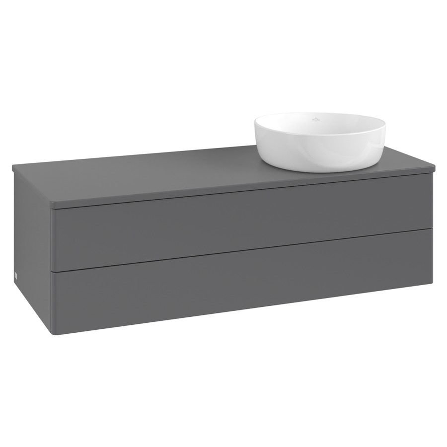 Élément inférieur  Antao
120 x 36 x 50 cm
élément de tiroir, 2&nbsp;tiroirs
lavabo à droite
avec siphon gain de place
avec matériel de fixation
pour 1 lavabo à poser 234171/234172/234173
recouvrement sans trou pour robinet