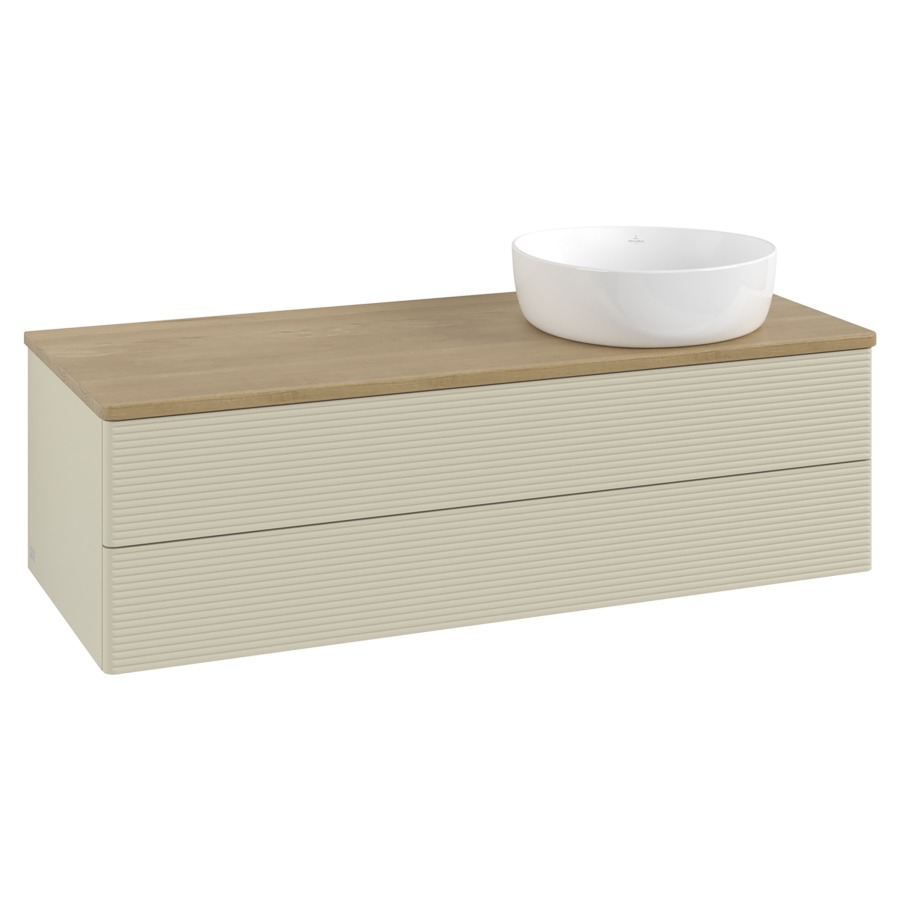 Élément inférieur  Antao
120 x 36 x 50 cm
élément de tiroir, 2&nbsp;tiroirs
lavabo à droite
avec siphon gain de place
avec matériel de fixation
pour 1 lavabo à poser 234171/234172/234173
recouvrement Honey Oak
sans trou pour robinet