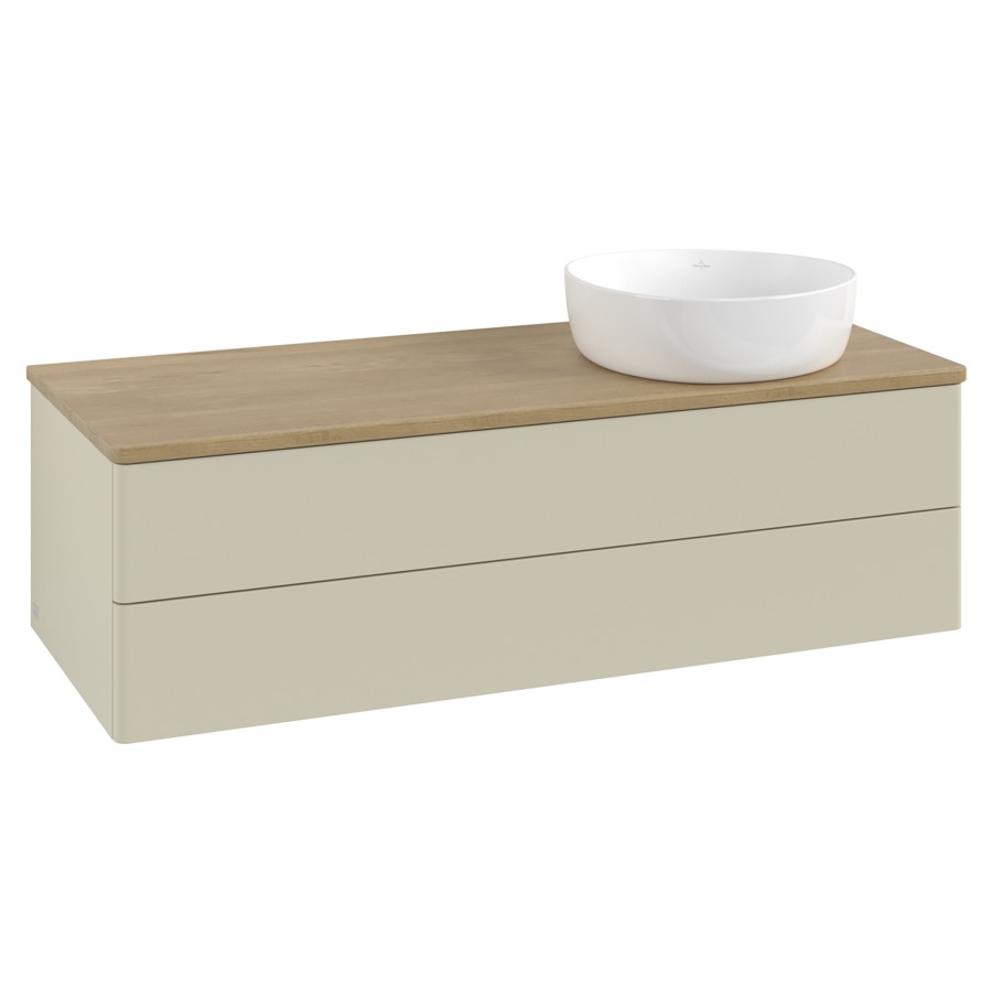 Élément inférieur  Antao
120 x 36 x 50 cm
élément de tiroir, 2&nbsp;tiroirs
lavabo à droite
avec siphon gain de place
avec matériel de fixation
pour 1 lavabo à poser 234171/234172/234173
recouvrement Honey Oak
sans trou pour robinet