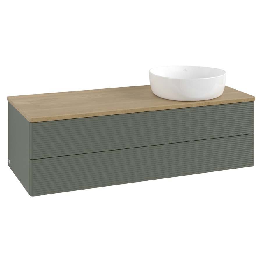 Élément inférieur  Antao
120 x 36 x 50 cm
élément de tiroir, 2&nbsp;tiroirs
lavabo à droite
avec siphon gain de place
avec matériel de fixation
pour 1 lavabo à poser 234171/234172/234173
recouvrement Honey Oak
sans trou pour robinet