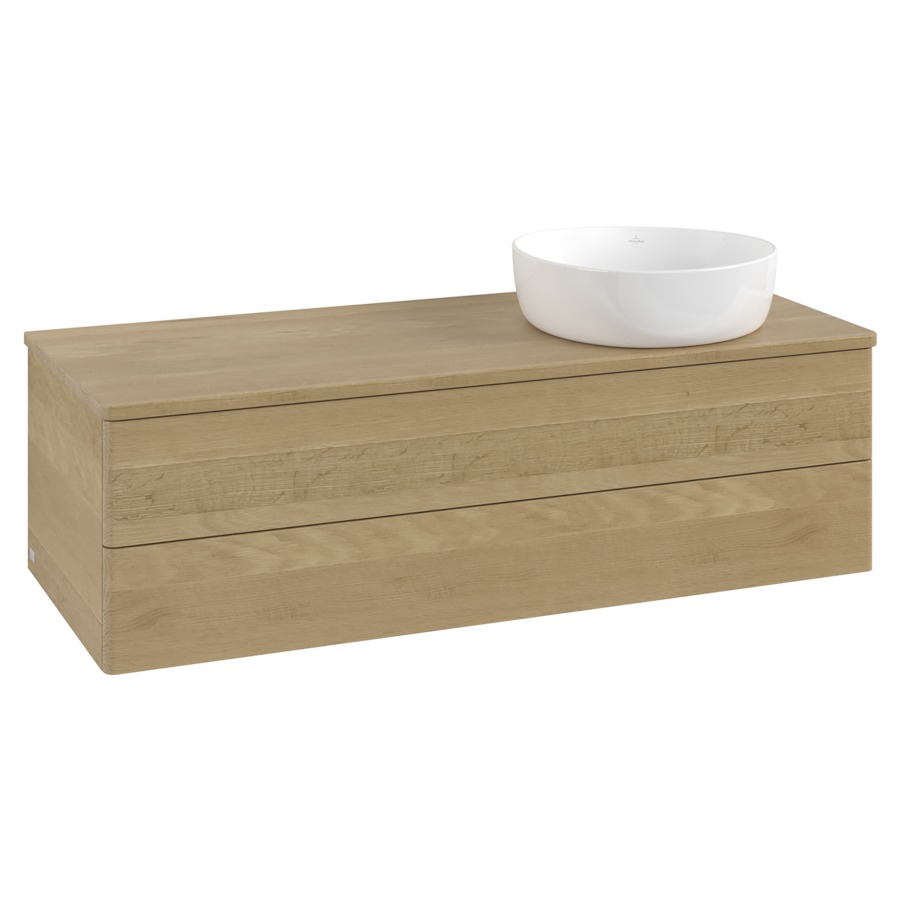 Élément inférieur  Antao
120 x 36 x 50 cm
élément de tiroir, 2&nbsp;tiroirs
lavabo à droite
avec siphon gain de place
avec matériel de fixation
pour 1 lavabo à poser 234171/234172/234173
recouvrement Honey Oak
sans trou pour robinet