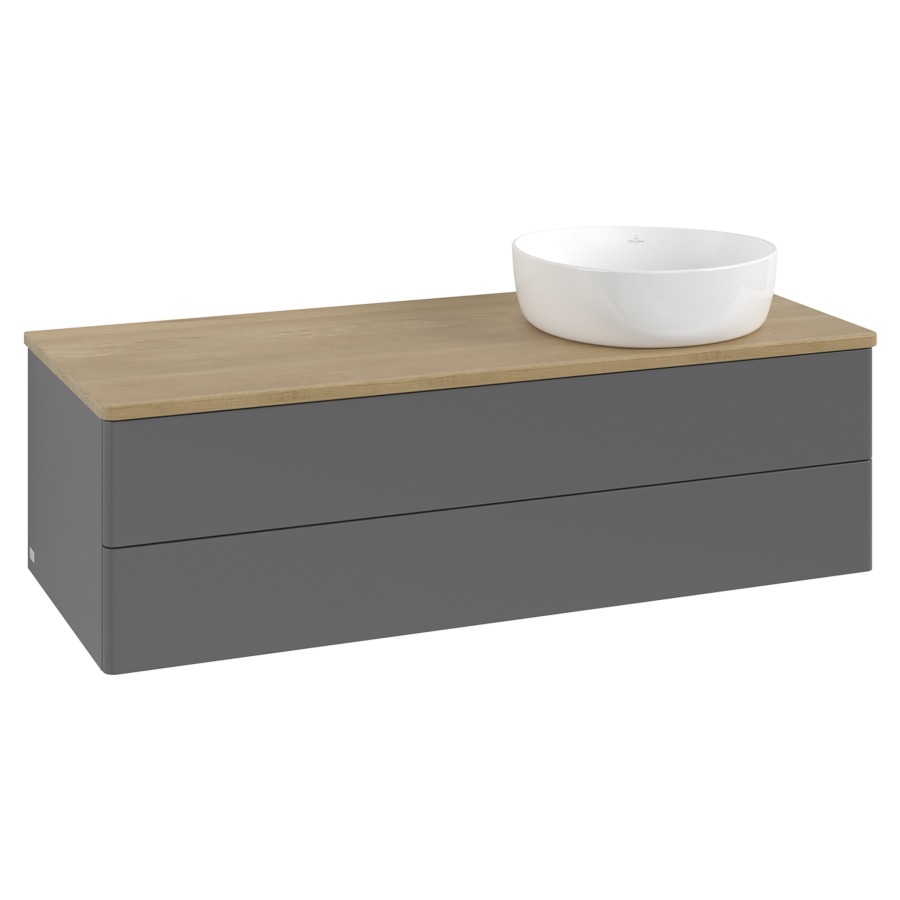 Élément inférieur  Antao
120 x 36 x 50 cm
élément de tiroir, 2&nbsp;tiroirs
lavabo à droite
avec siphon gain de place
avec matériel de fixation
pour 1 lavabo à poser 234171/234172/234173
recouvrement Honey Oak
sans trou pour robinet