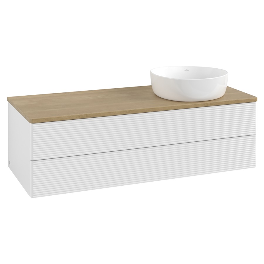 Élément inférieur  Antao
120 x 36 x 50 cm
élément de tiroir, 2&nbsp;tiroirs
lavabo à droite
avec siphon gain de place
avec matériel de fixation
pour 1 lavabo à poser 234171/234172/234173
recouvrement Honey Oak
sans trou pour robinet