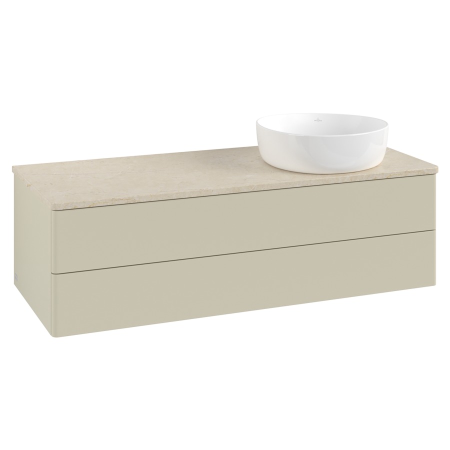 Élément inférieur  Antao
120 x 36 x 50 cm
élément de tiroir, 2&nbsp;tiroirs
lavabo à droite
avec siphon gain de place
avec matériel de fixation
pour 1 lavabo à poser 234171/234172/234173
recouvrement Botticino
sans trou pour robinet