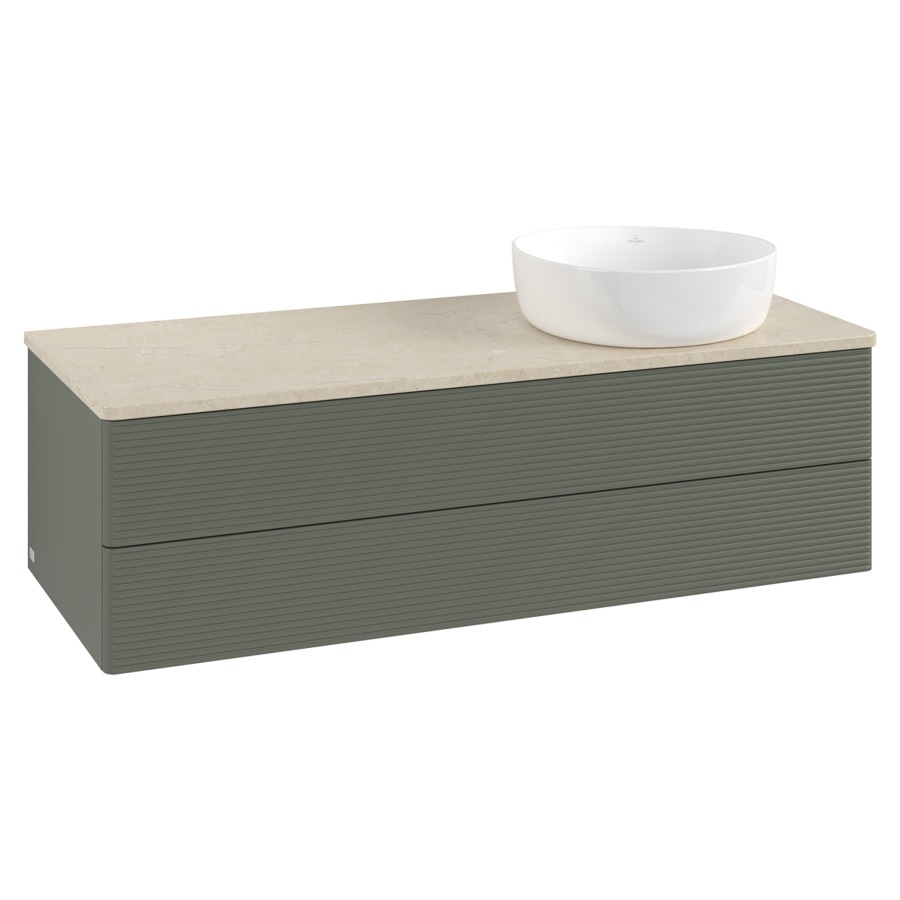 Élément inférieur  Antao
120 x 36 x 50 cm
élément de tiroir, 2&nbsp;tiroirs
lavabo à droite
avec siphon gain de place
avec matériel de fixation
pour 1 lavabo à poser 234171/234172/234173
recouvrement Botticino
sans trou pour robinet
