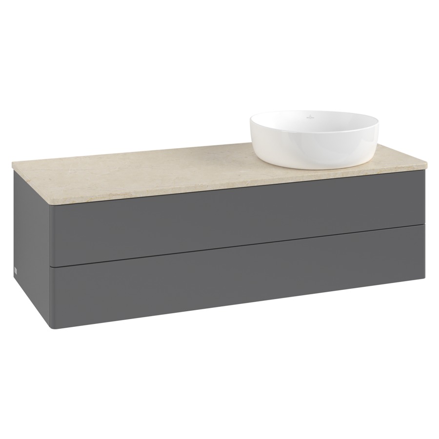 Élément inférieur  Antao
120 x 36 x 50 cm
élément de tiroir, 2&nbsp;tiroirs
lavabo à droite
avec siphon gain de place
avec matériel de fixation
pour 1 lavabo à poser 234171/234172/234173
recouvrement Botticino
sans trou pour robinet