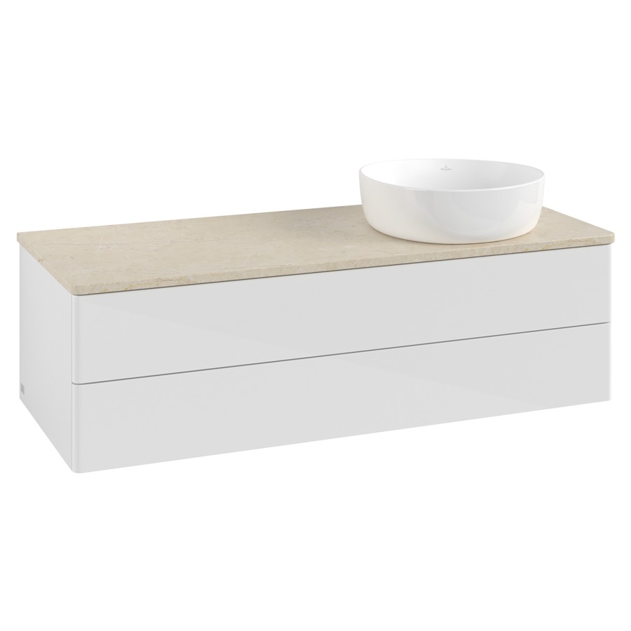 Élément inférieur  Antao
120 x 36 x 50 cm
élément de tiroir, 2&nbsp;tiroirs
lavabo à droite
avec siphon gain de place
avec matériel de fixation
pour 1 lavabo à poser 234171/234172/234173
recouvrement Botticino
sans trou pour robinet