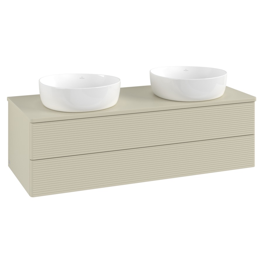 Élément inférieur  Antao
120 x 36 x 50 cm
élément de tiroir, 2&nbsp;tiroirs
avec siphon gain de place
avec matériel de fixation
pour 2 lavabos à poser 234171/234172/234173
recouvrement sans trou pour robinet