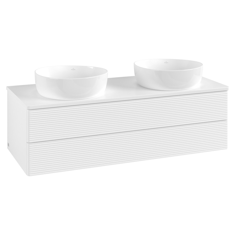 Élément inférieur  Antao
120 x 36 x 50 cm
élément de tiroir, 2&nbsp;tiroirs
avec siphon gain de place
avec matériel de fixation
pour 2 lavabos à poser 234171/234172/234173
recouvrement sans trou pour robinet