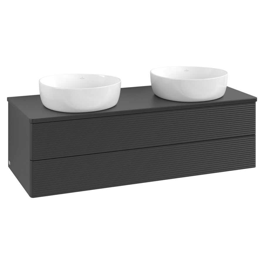 Élément inférieur  Antao
120 x 36 x 50 cm
élément de tiroir, 2&nbsp;tiroirs
avec siphon gain de place
avec matériel de fixation
pour 2 lavabos à poser 234171/234172/234173
recouvrement sans trou pour robinet