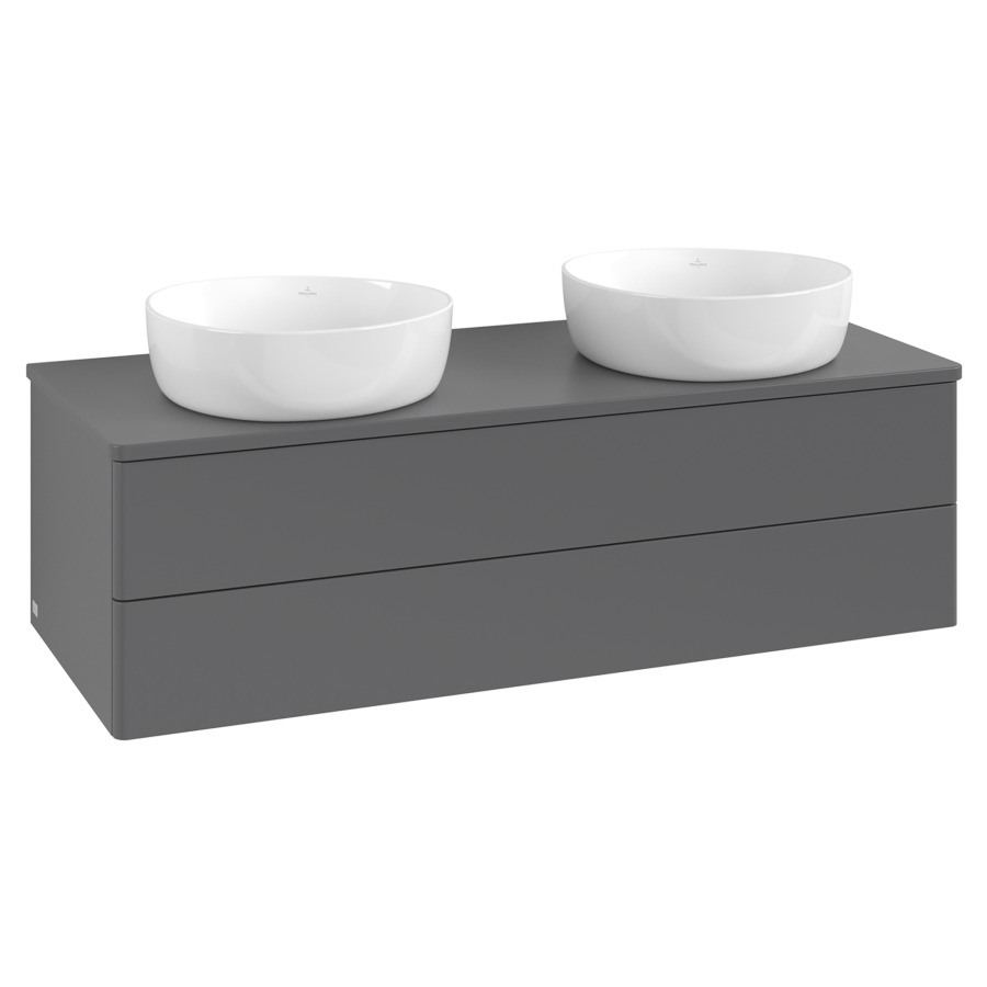 Élément inférieur  Antao
120 x 36 x 50 cm
élément de tiroir, 2&nbsp;tiroirs
avec siphon gain de place
avec matériel de fixation
pour 2 lavabos à poser 234171/234172/234173
recouvrement sans trou pour robinet