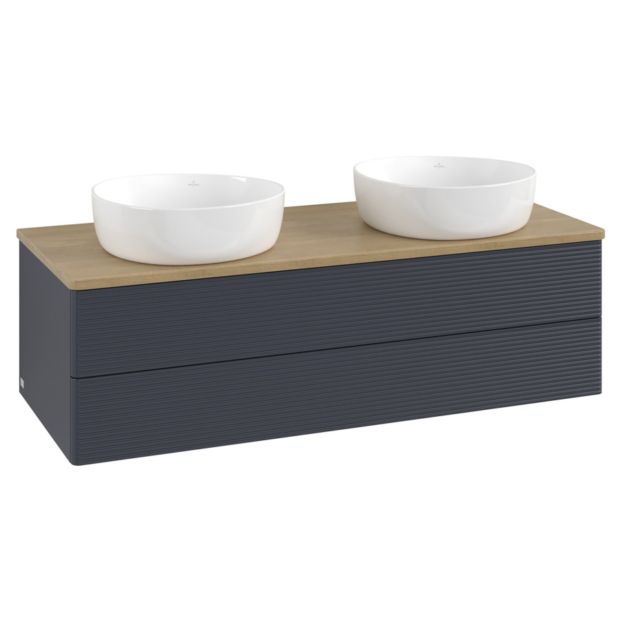 Élément inférieur  Antao
120 x 36 x 50 cm
élément de tiroir, 2&nbsp;tiroirs
avec siphon gain de place
avec matériel de fixation
pour 2 lavabos à poser 234171/234172/234173
recouvrement Honey Oak, sans trou pour robinet