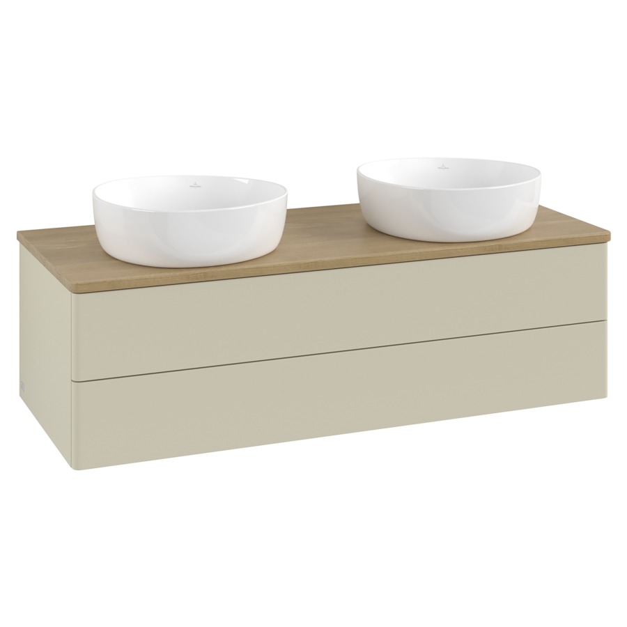 Élément inférieur  Antao
120 x 36 x 50 cm
élément de tiroir, 2&nbsp;tiroirs
avec siphon gain de place
avec matériel de fixation
pour 2 lavabos à poser 234171/234172/234173
recouvrement Honey Oak, sans trou pour robinet