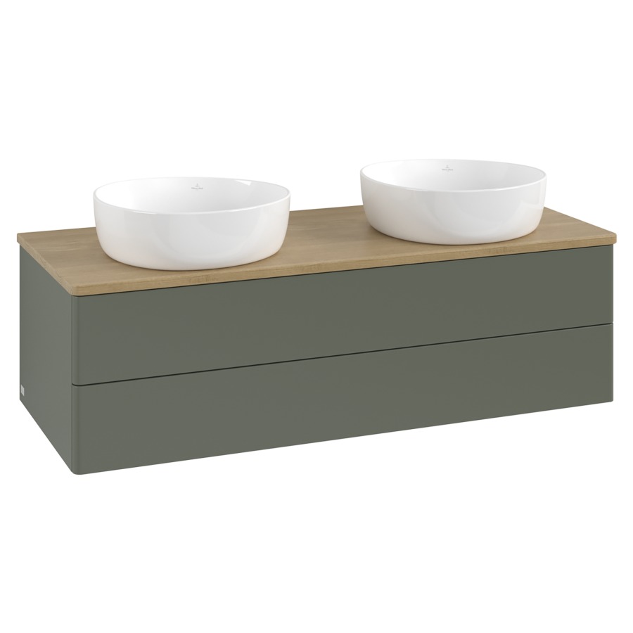 Élément inférieur  Antao
120 x 36 x 50 cm
élément de tiroir, 2&nbsp;tiroirs
avec siphon gain de place
avec matériel de fixation
pour 2 lavabos à poser 234171/234172/234173
recouvrement Honey Oak, sans trou pour robinet